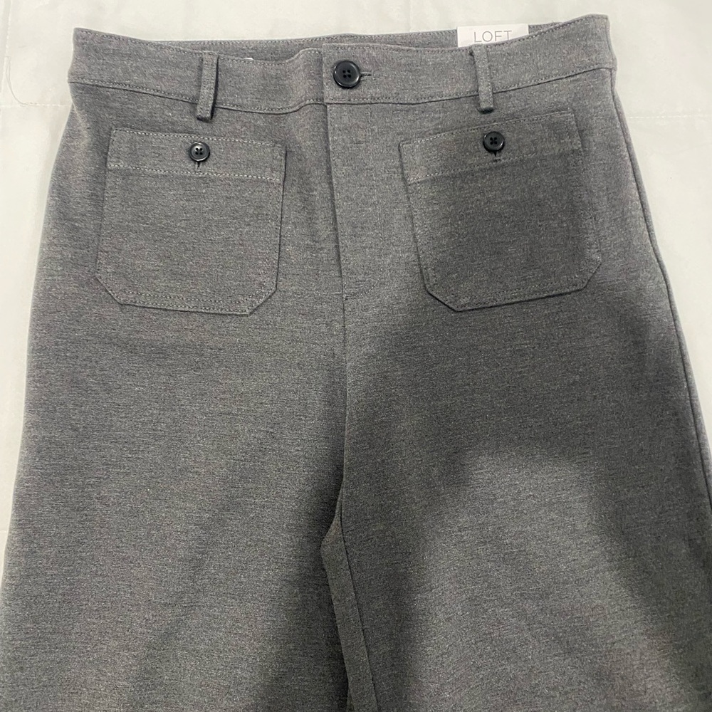 LOFT Gray Front-Pocket Ponte Pants